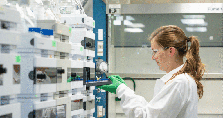 Scientist in Sterling's analytical laboratories